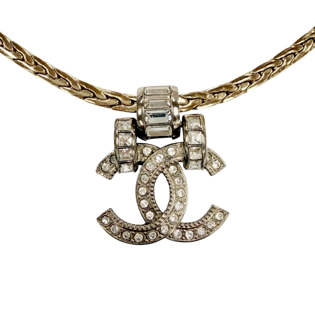 Chanel CC Logo Bijoux Decoration Necklace Choker Silver Gold