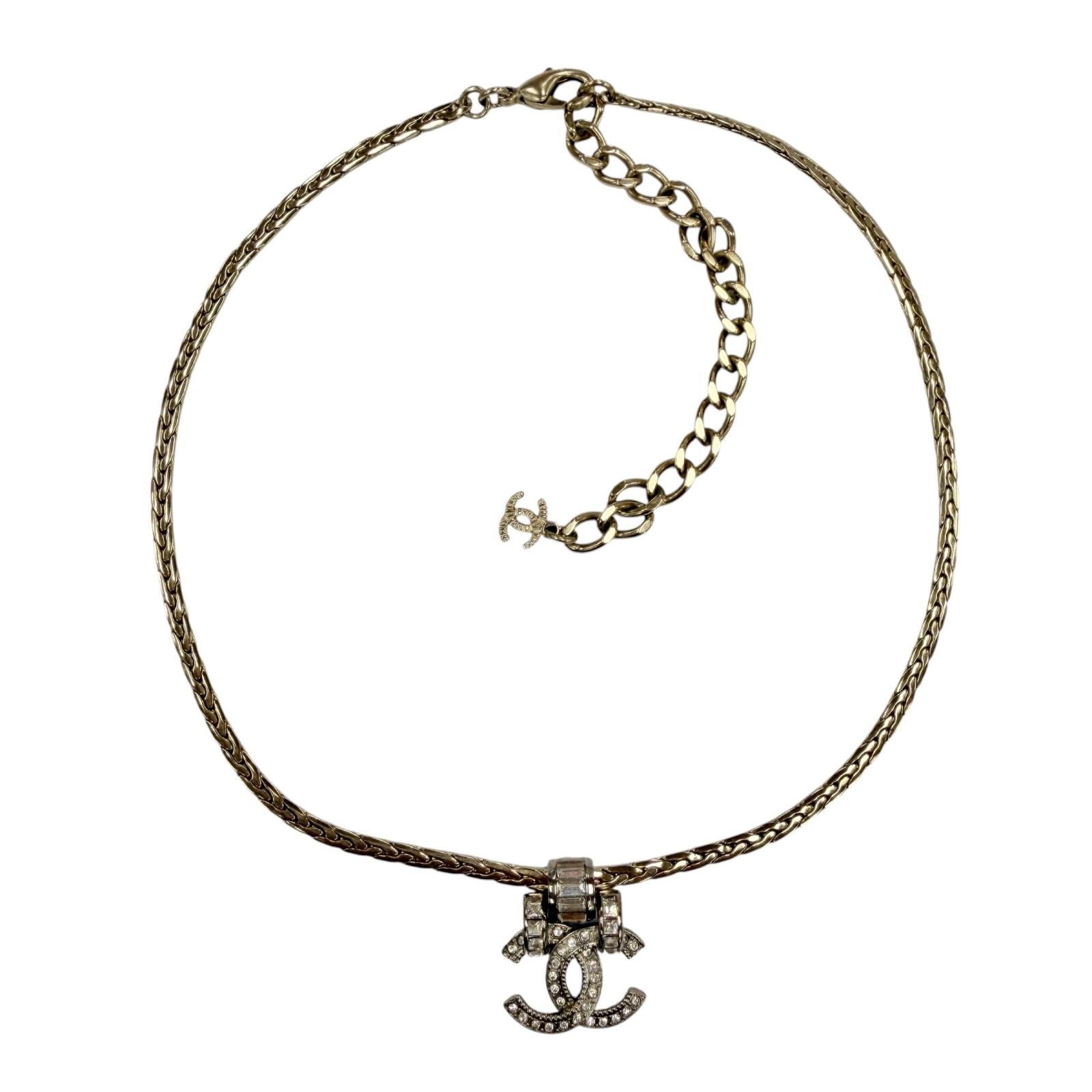 Chanel CC Logo Bijoux Decoration Necklace Choker Silver Gold — view 4