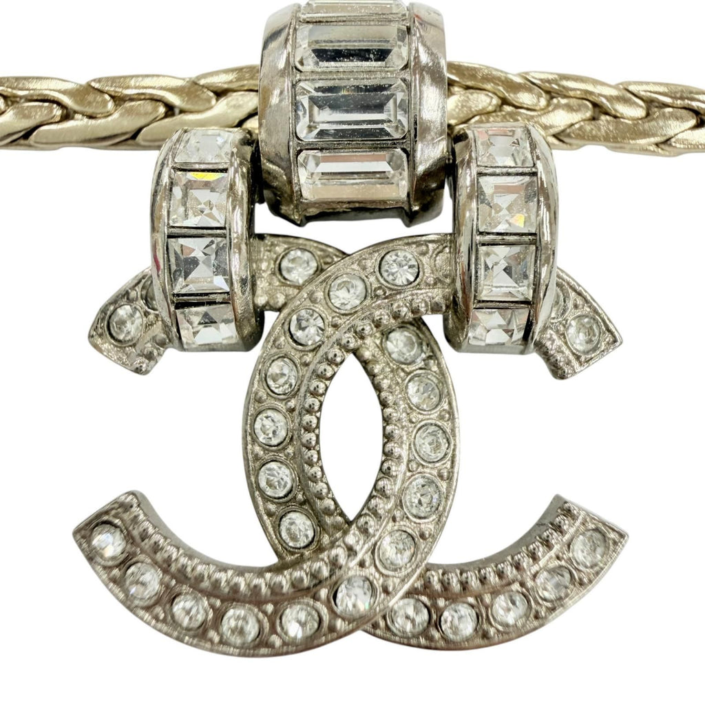 Chanel CC Logo Bijoux Decoration Necklace Choker Silver Gold — view 7
