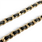 Chanel Rhinestone CC Logo Quilted Bag Motif Chain Necklace Gold Black — view 5