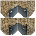 Gucci Beige Green GG Supreme Canvas Leather Tote Bag