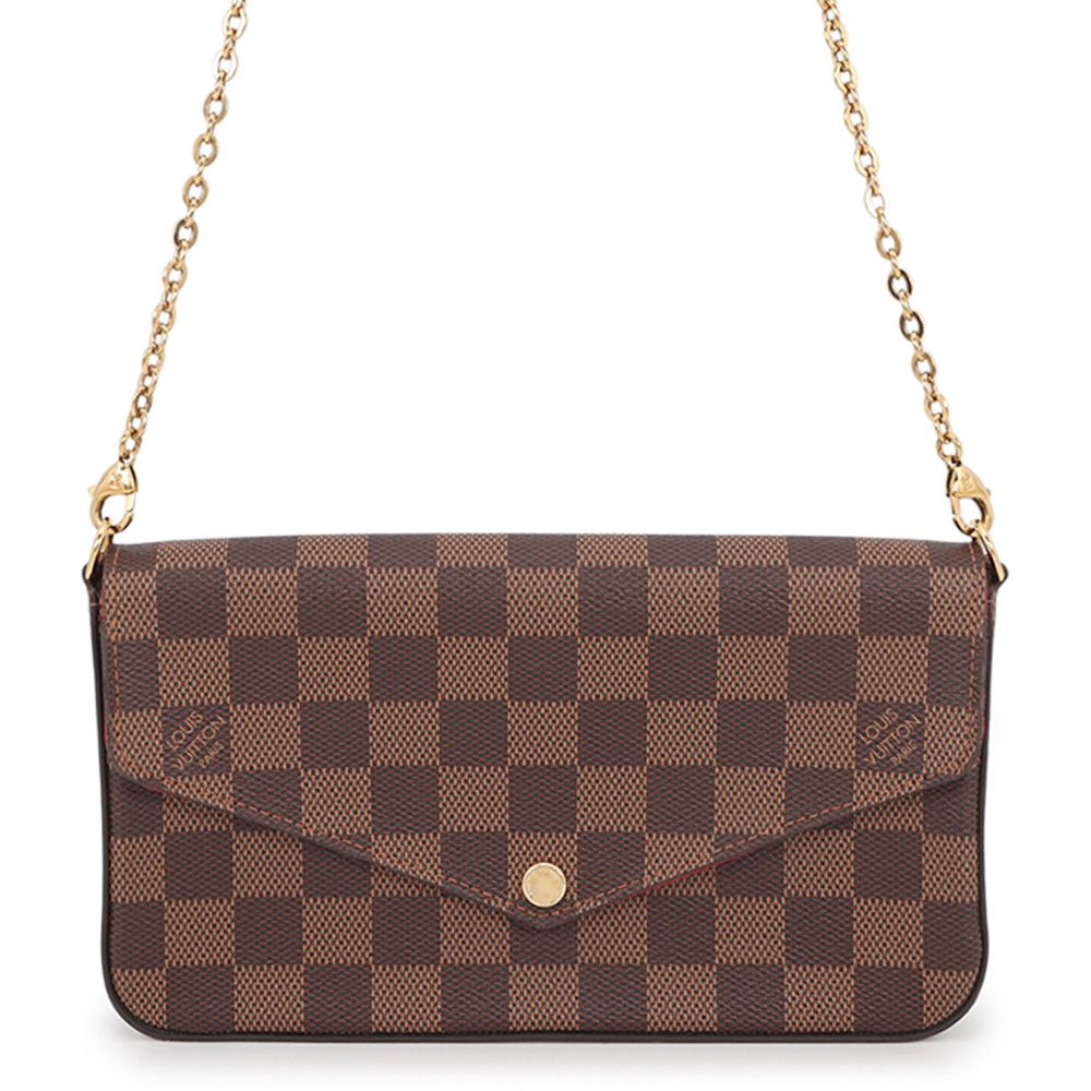Louis Vuitton Chain Wallet Damier Ebene Pochette Felicity Shoulder