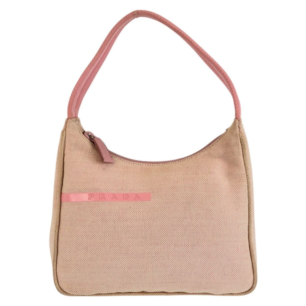 Prada Pink Canvas Handbag Pouch