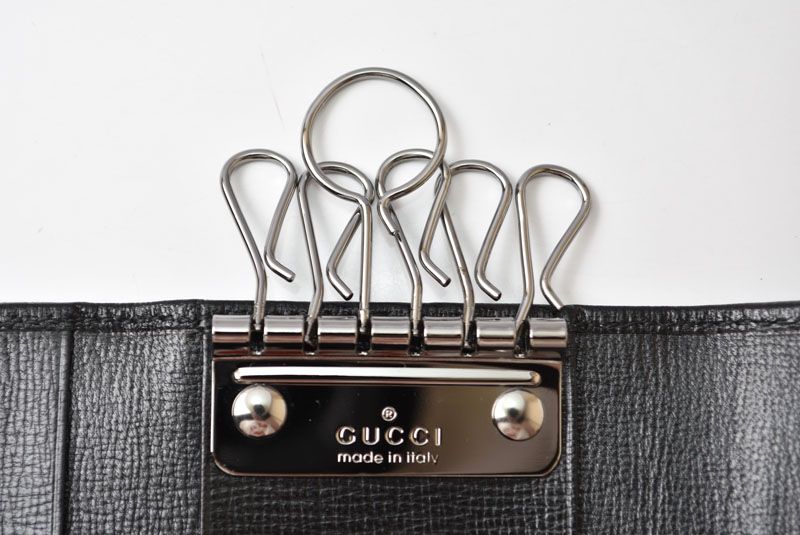Gucci Key Case Key Holder 6 Black Silver Mark — view 3