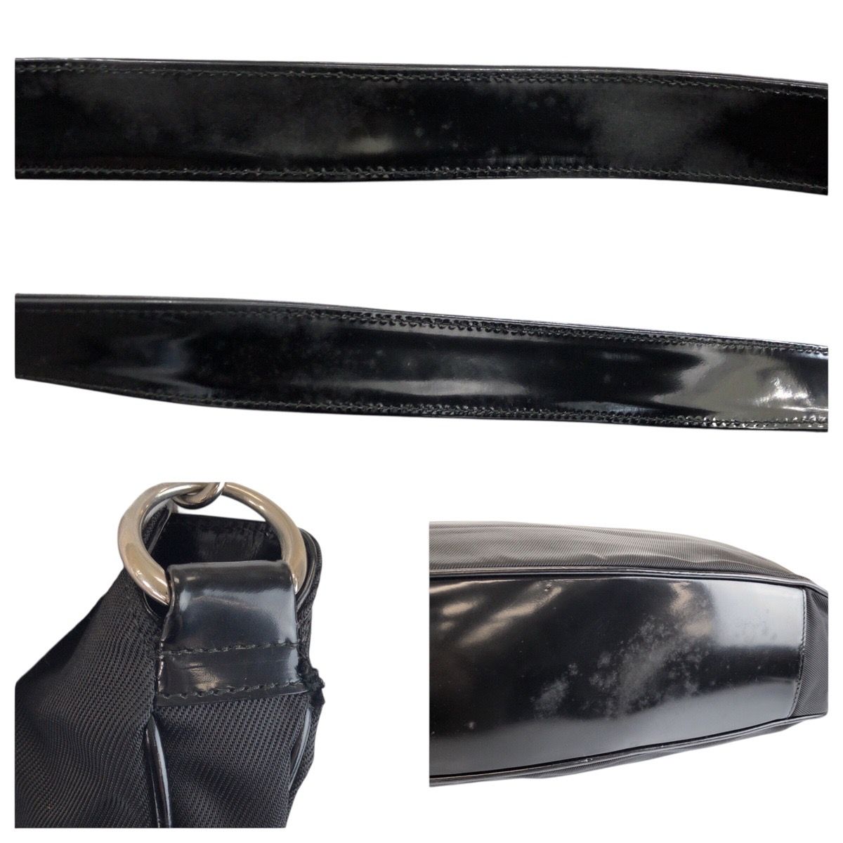 Gucci Bamboo Black Silver Nylon 001 5 2-Way Shoulder — view 5