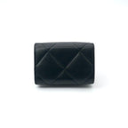 Chanel 19 Wallet Trifold Mini Black Silver Red CC Logo Small — view 3
