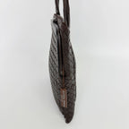 Bottega Veneta Intrecciato Shoulder Bag Leather Dark Brown Vintage — view 5