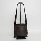 Bottega Veneta Intrecciato Shoulder Bag Leather Dark Brown Vintage — view 2
