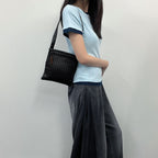 Bottega Veneta Intrecciato Shoulder Bag Leather Dark Brown Vintage
