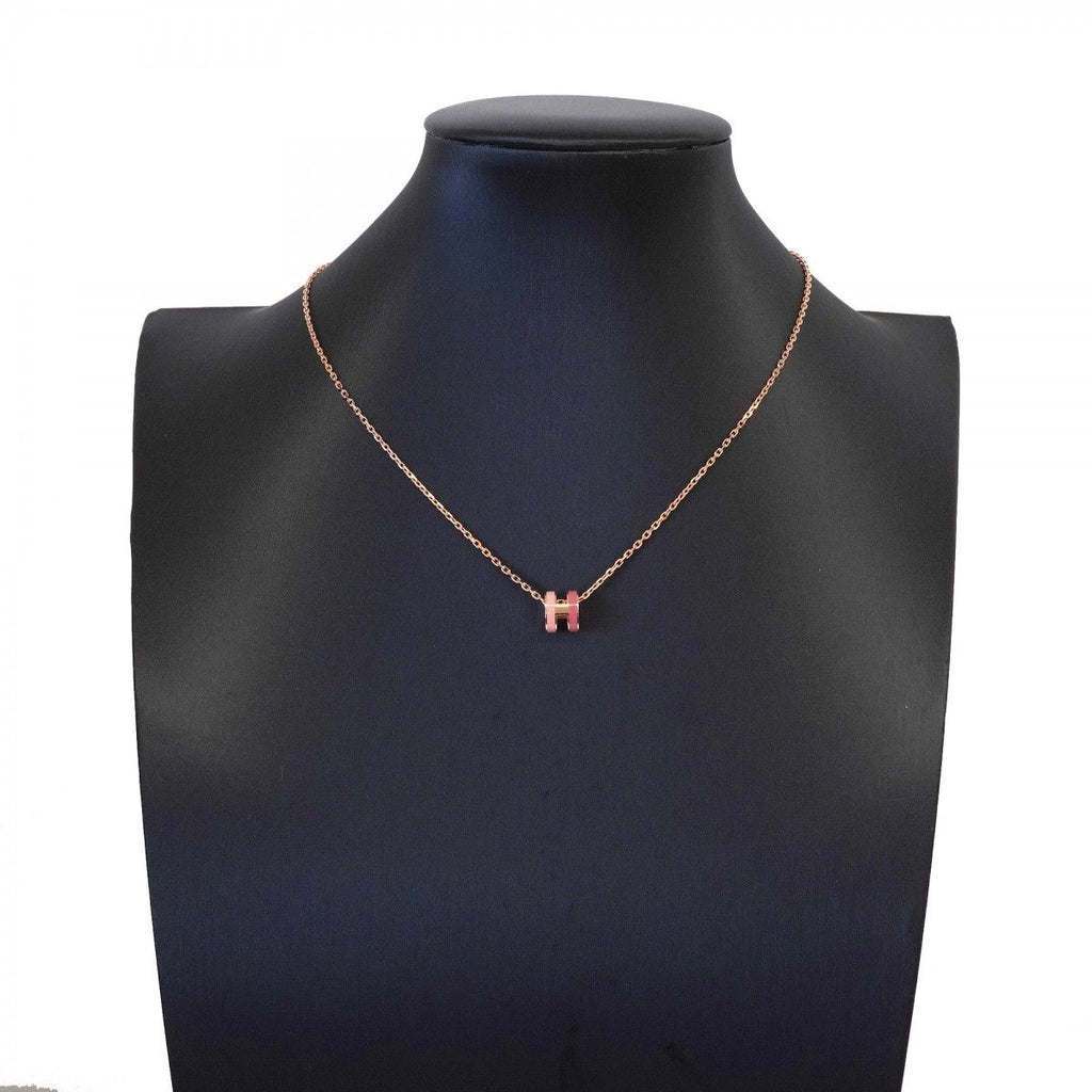 Hermes Necklace Mini Pop Ro Cover le Gold Plated Pink — view 7