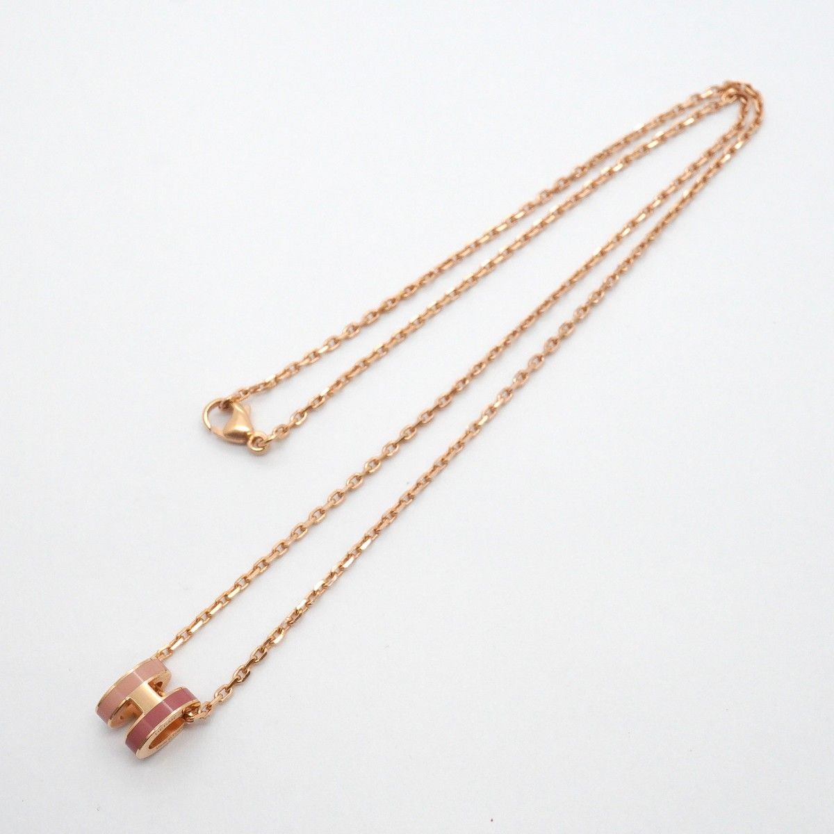 Hermes Necklace Mini Pop Ro Cover le Gold Plated Pink — view 3