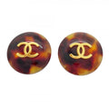 Chanel Earrings Vintage CC Logo Round