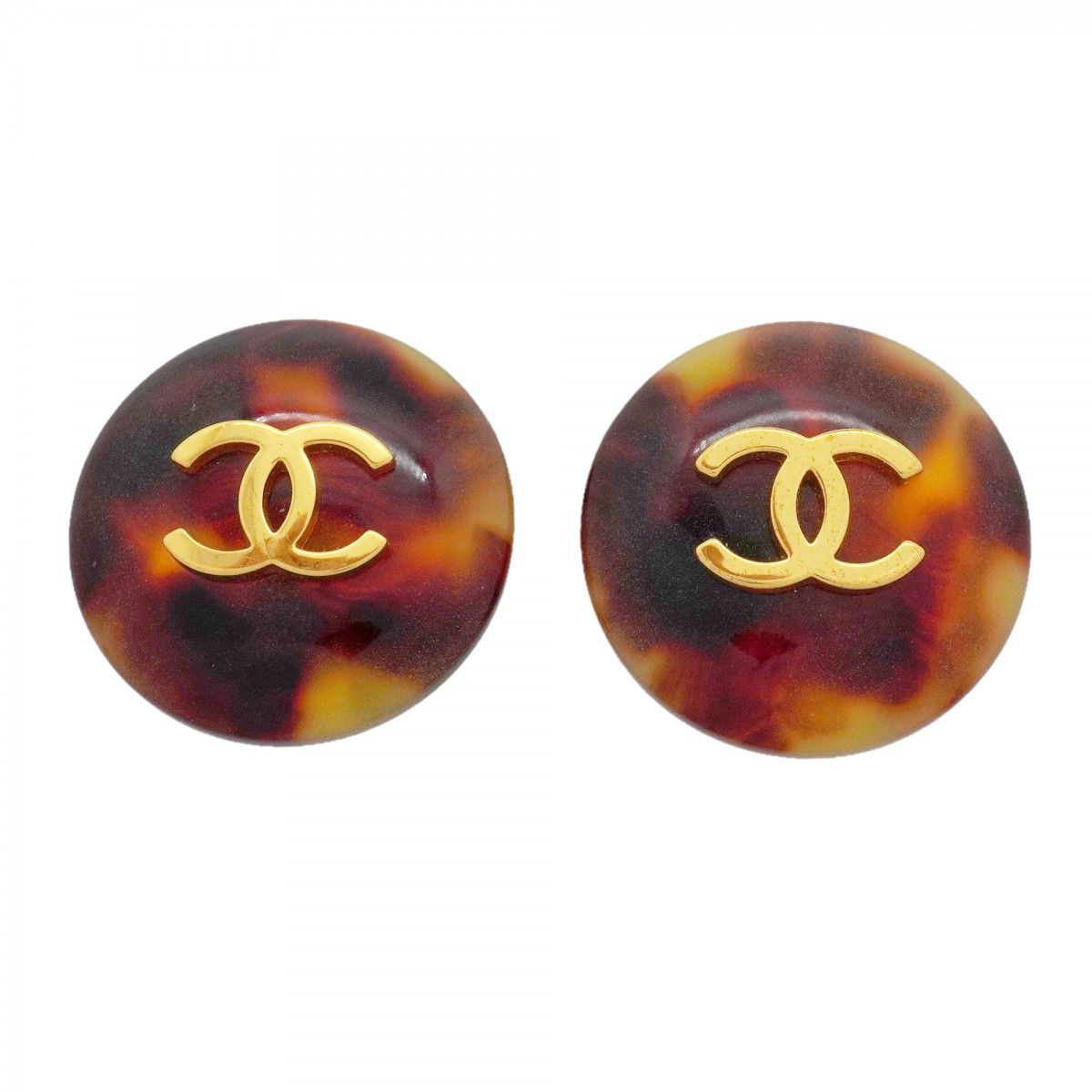 Chanel Earrings Vintage CC Logo Round