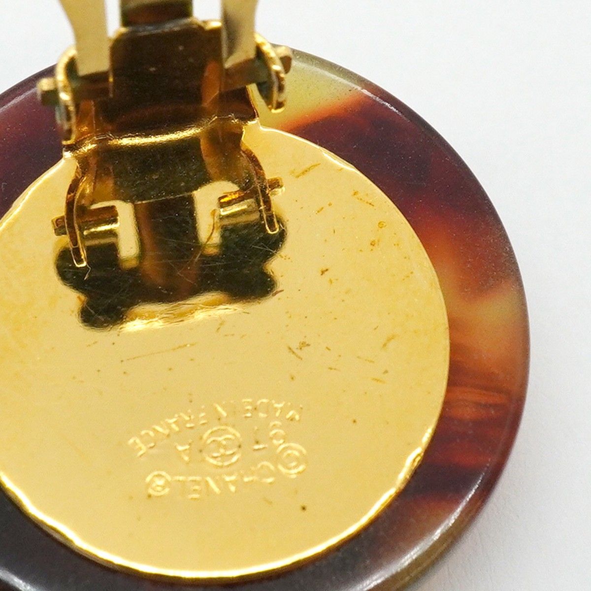 Chanel Earrings Vintage CC Logo Round — view 6
