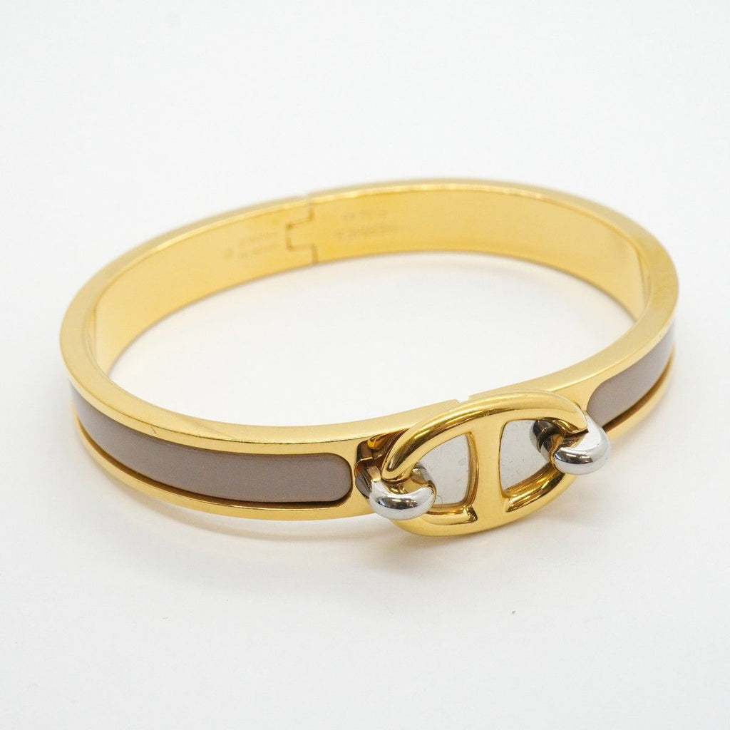 Hermes Bangle Chaine D'ancre Mini Click Gold Plated Gray Bracelet — view 2