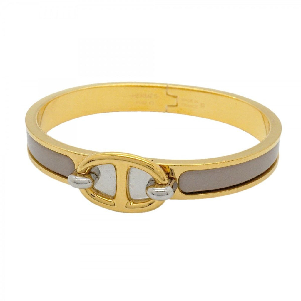 Hermes Bangle Chaine D'ancre Mini Click Gold Plated Gray Bracelet