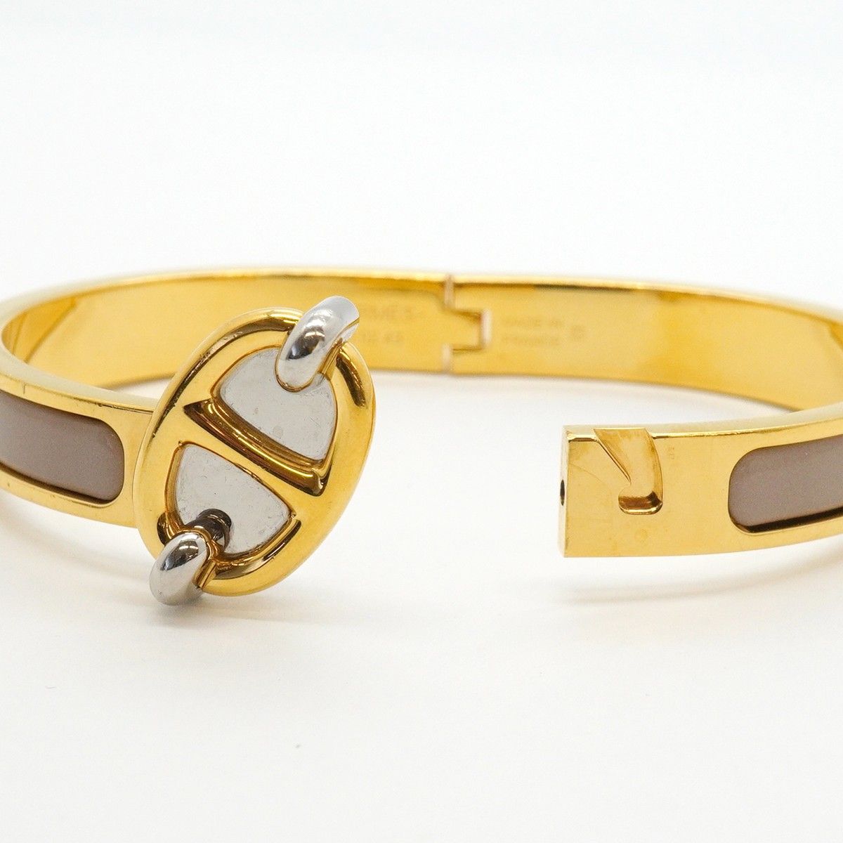 Hermes Bangle Chaine D'ancre Mini Click Gold Plated Gray Bracelet — view 4