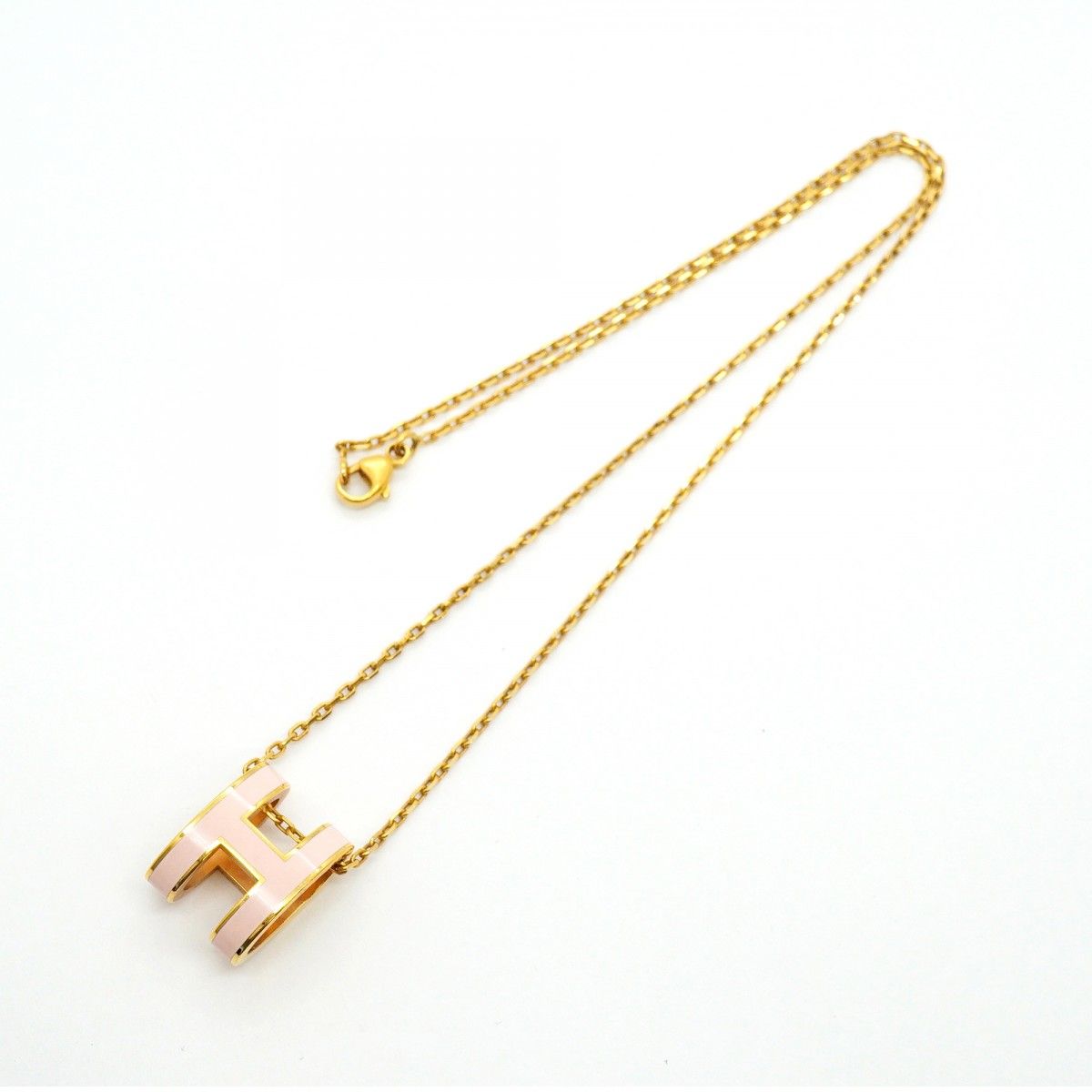 Hermes Necklace Pop Gold Plated Pink — view 3