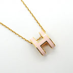 Hermes Necklace Pop Gold Plated Pink — view 2
