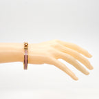 Hermes Bangle Mini Click Kelly Gold Plated Pink Bracelet — view 7