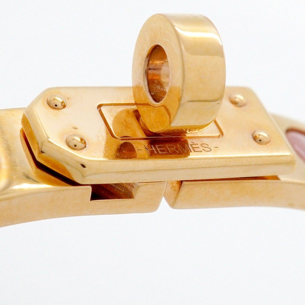 Hermes Bangle Mini Click Kelly Gold Plated Pink Bracelet — view 5