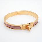 Hermes Bangle Mini Click Kelly Gold Plated Pink Bracelet — view 2