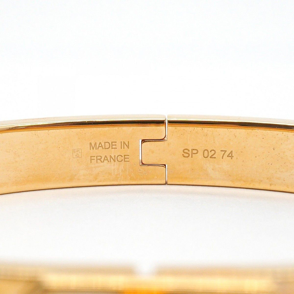 Hermes Bangle Mini Click Kelly Gold Plated Pink Bracelet — view 6