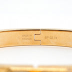 Hermes Bangle Mini Click Kelly Gold Plated Pink Bracelet — view 6