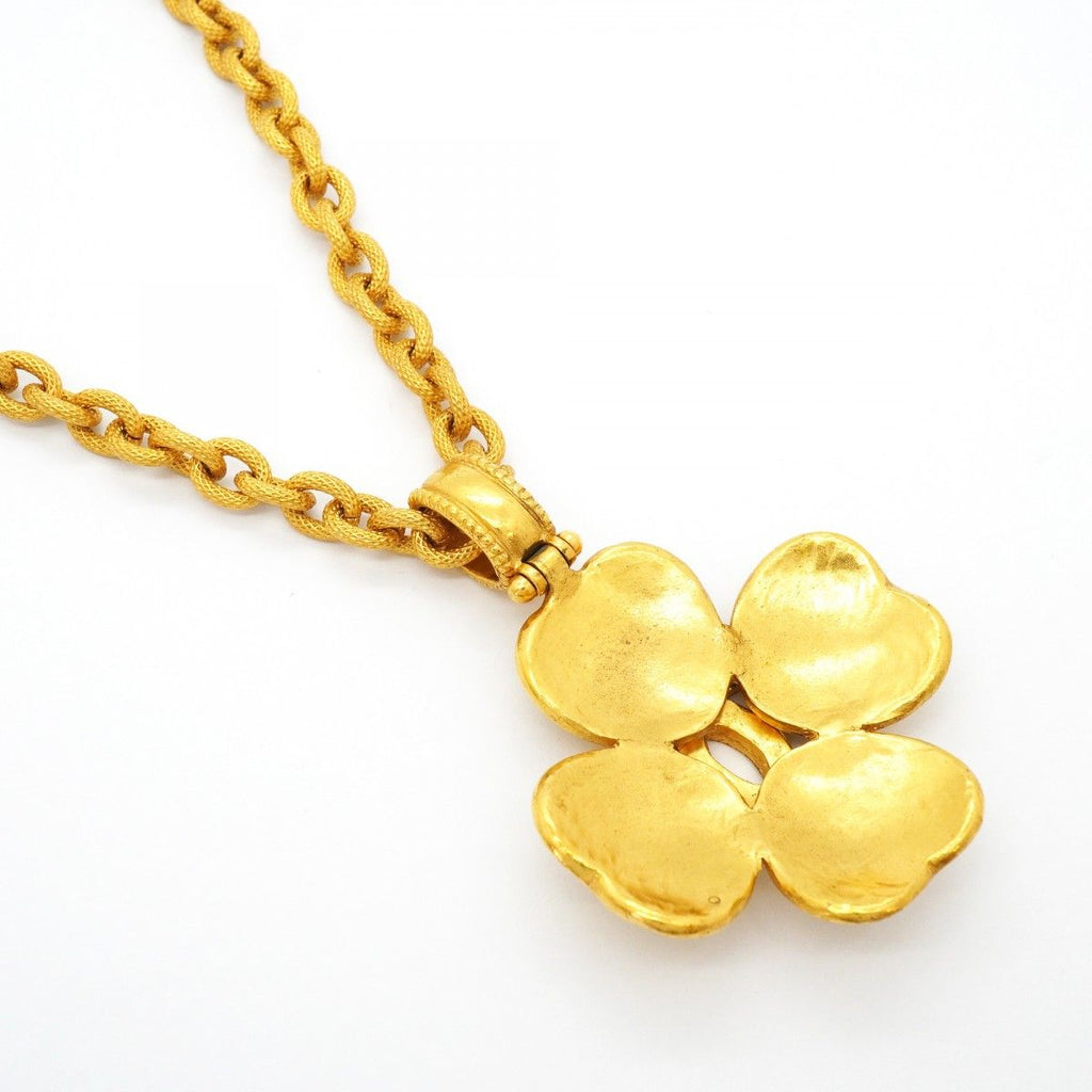Chanel Necklace Vintage CC Logo Clover Motif Gold Plated — view 2