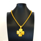 Chanel Necklace Vintage CC Logo Clover Motif Gold Plated — view 6