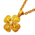 Chanel Necklace Vintage CC Logo Clover Motif Gold Plated