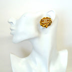 Chanel Earrings Vintage CC Logo Gold Plated Rhinestone — view 5