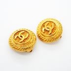 Chanel Earrings Vintage CC Logo Round — view 2