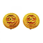Chanel Earrings Vintage CC Logo Round
