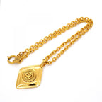 Chanel Necklace Vintage CC Logo Diamond Gold Plated — view 3