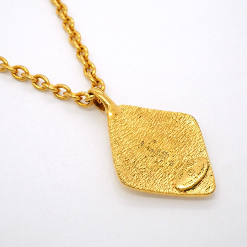Chanel Necklace Vintage CC Logo Diamond Gold Plated — view 2