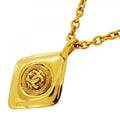Chanel Necklace Vintage CC Logo Diamond Gold Plated
