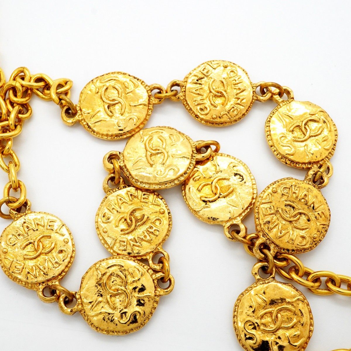 Chanel Necklace Vintage CC Logo Gold Plated — view 8