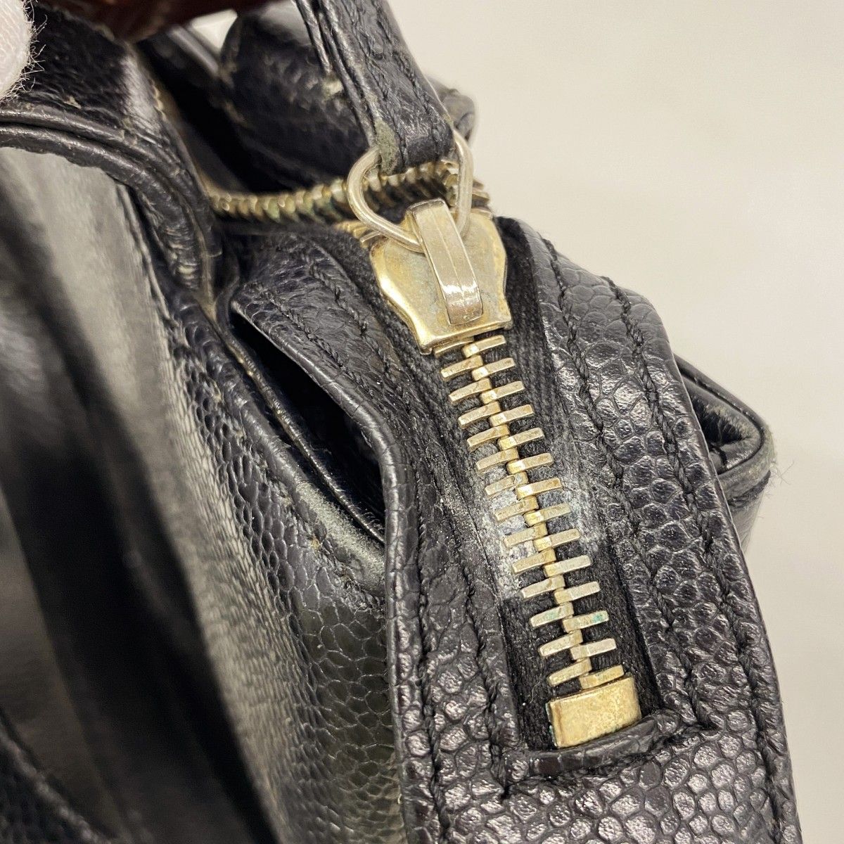 Chanel Handbag Caviar Leather Black Gold — view 9