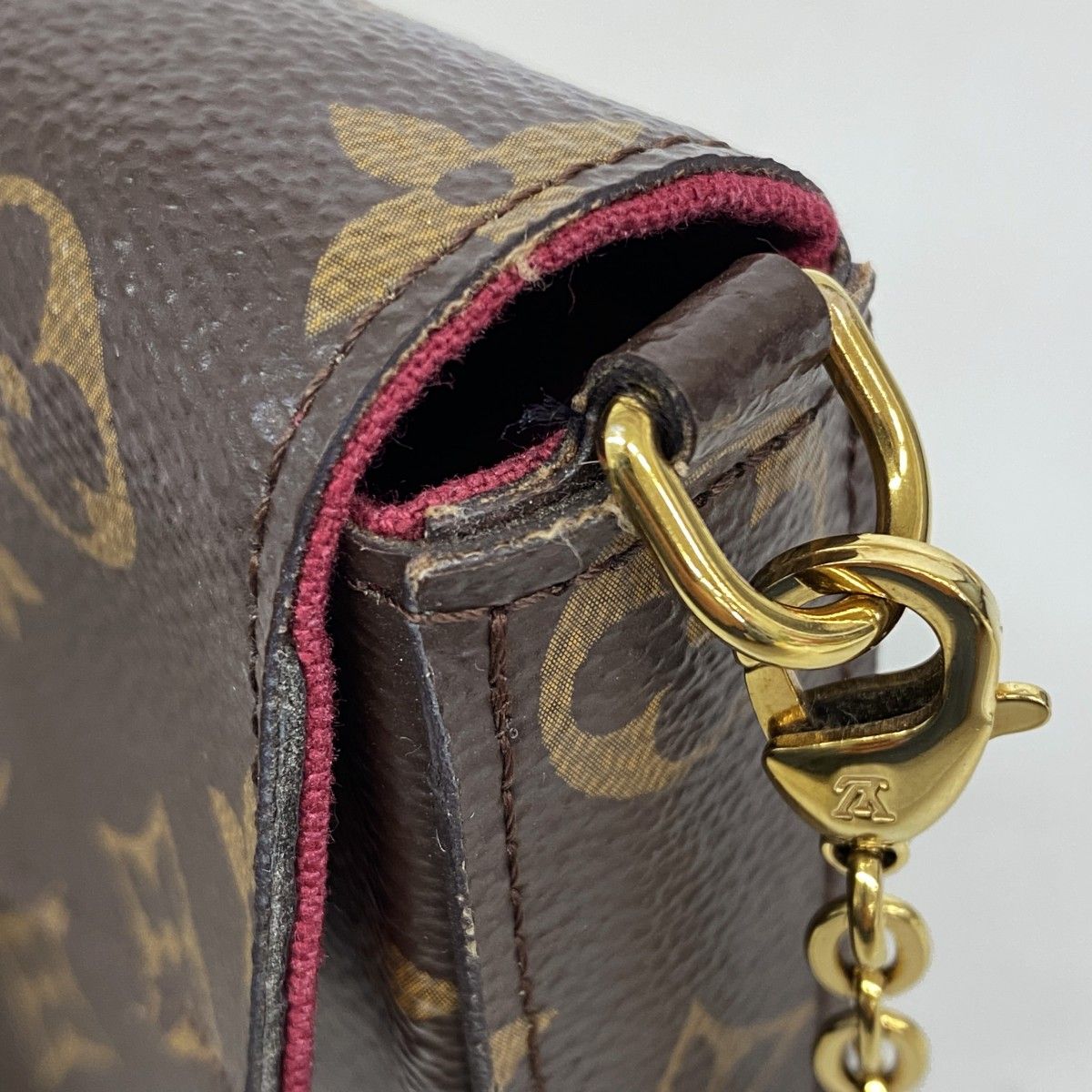 Louis Vuitton Shoulder Wallet Monogram Pochette Felicity Brown Fuchsia — view 6