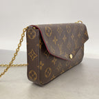 Louis Vuitton Shoulder Wallet Monogram Pochette Felicity Brown Fuchsia — view 2