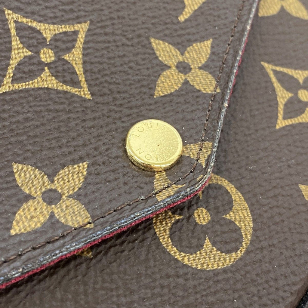 Louis Vuitton Shoulder Wallet Monogram Pochette Felicity Brown Fuchsia — view 7