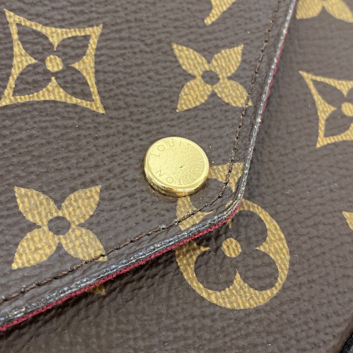 Louis Vuitton Shoulder Wallet Monogram Pochette Felicity Brown Fuchsia — view 7