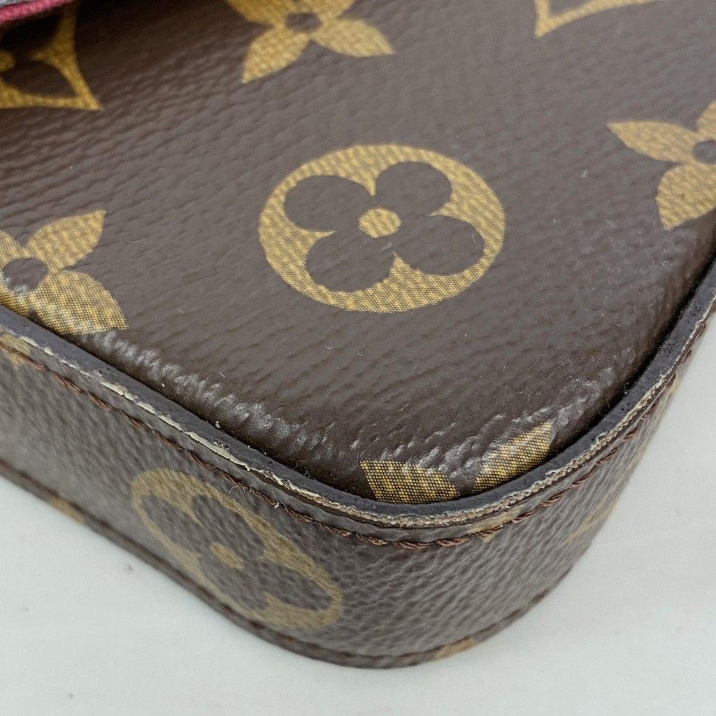 Louis Vuitton Shoulder Wallet Monogram Pochette Felicity Brown Fuchsia — view 5
