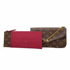 Louis Vuitton Shoulder Wallet Monogram Pochette Felicity Brown Fuchsia