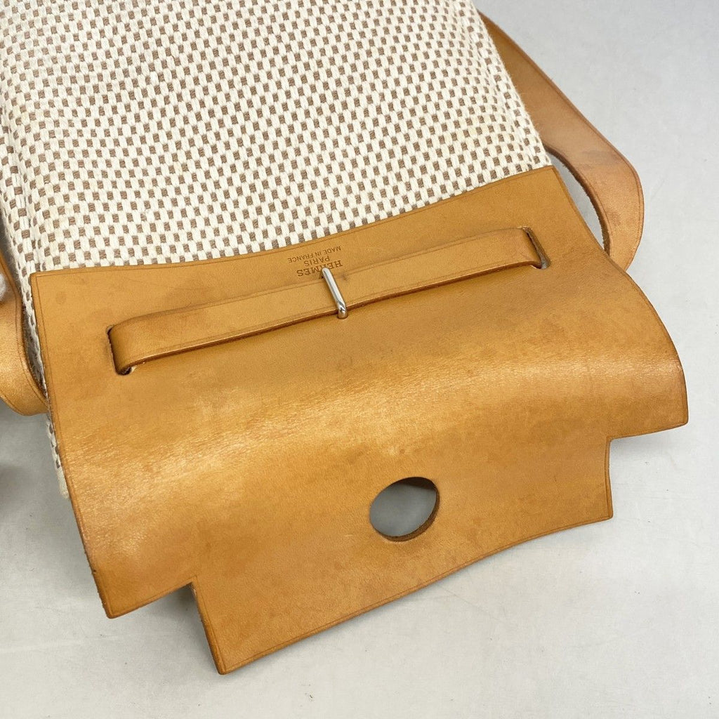 Hermes Shoulder Bag Herbag TPM Toile GM Natural Silver — view 9
