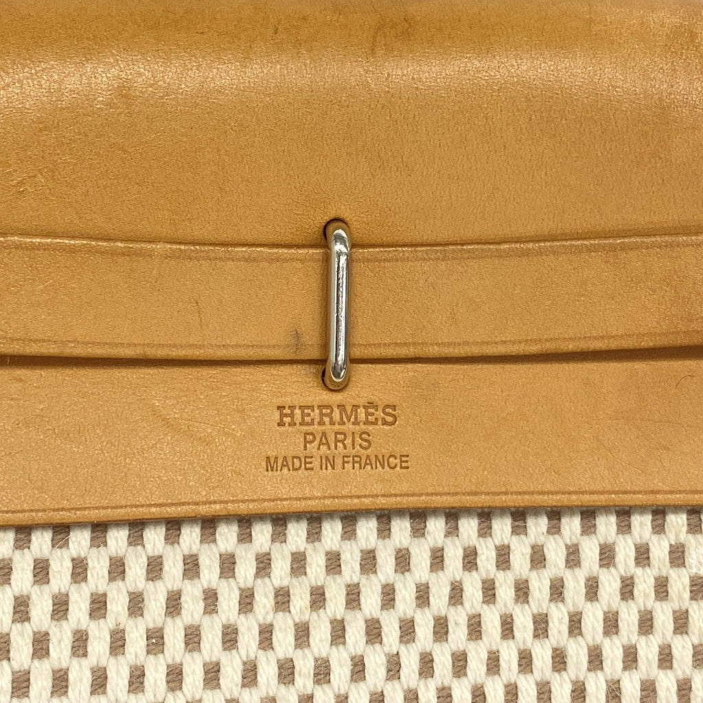 Hermes Shoulder Bag Herbag TPM Toile GM Natural Silver — view 5