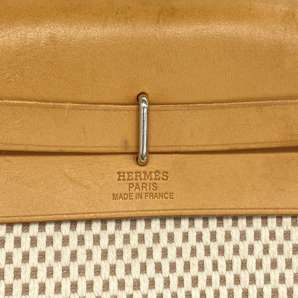 Hermes Shoulder Bag Herbag TPM Toile GM Natural Silver — view 5