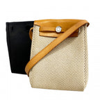 Hermes Shoulder Bag Herbag TPM Toile GM Natural Silver
