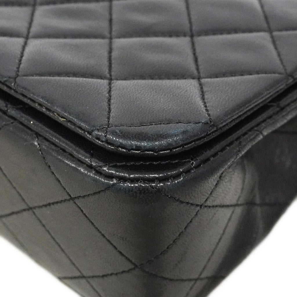 Chanel Shoulder Bag Quilted Lambskin Black Gold — view 6
